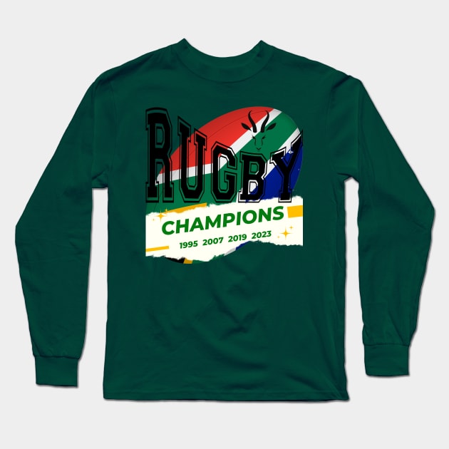 Springbok Rugby Champions Long Sleeve T-Shirt by hippyhappy